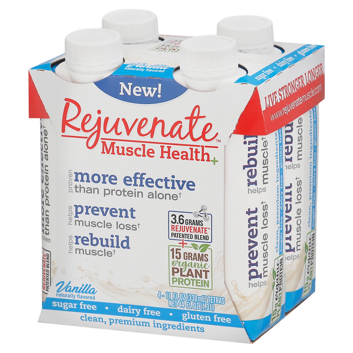 slide 10 of 14, Rejuvenate Muscle Health+ Vanilla Protein Shake 4 - 11 fl oz Cartons, 4 ct