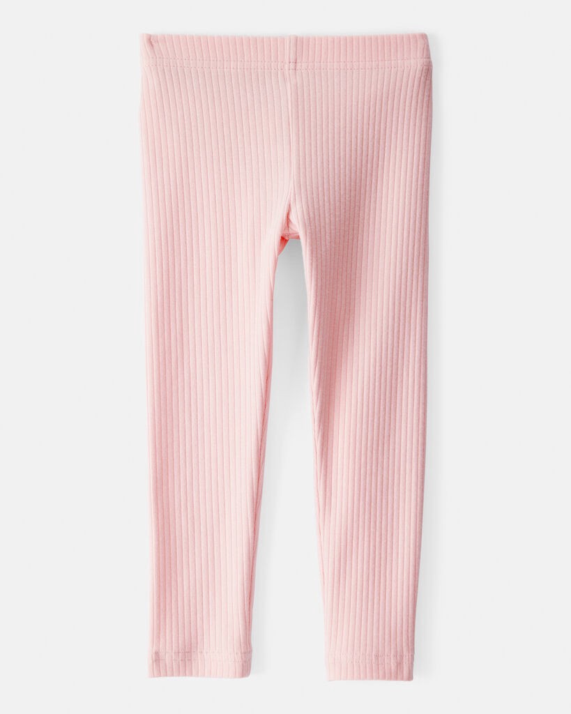 slide 3 of 3, Carter's Toddler Girl Cotton Ribbed Stretch Leggings - Pink Pink 2T, 1 ct