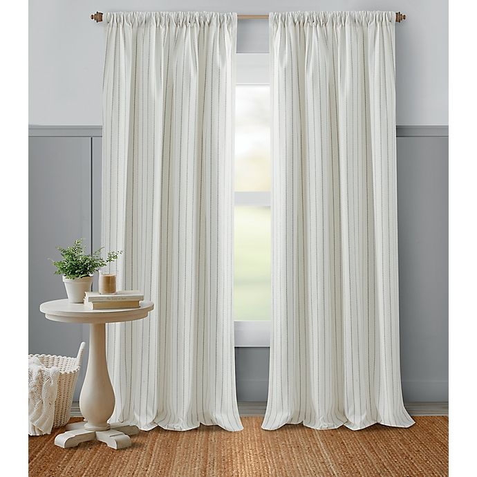 slide 1 of 1, Bee & Willow Home Glimmer Stripe Window Curtain Panel - Grey, 63 in