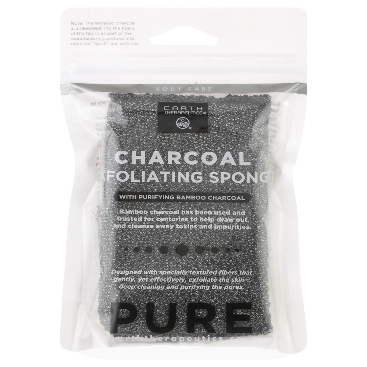 slide 1 of 10, Earth Therapeutics Pure Charcoal Foliating Sponge 1 ea, 1 ea