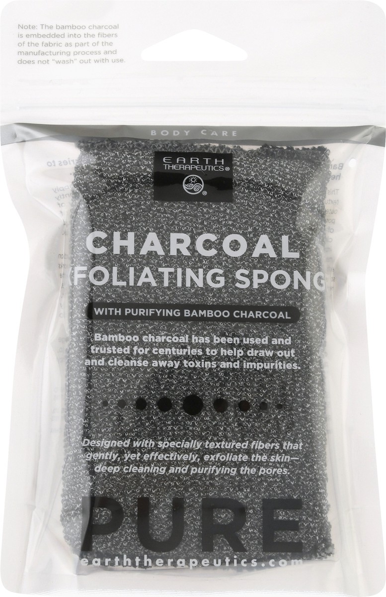 slide 1 of 10, Earth Therapeutics Pure Charcoal Foliating Sponge 1 ea, 1 ct