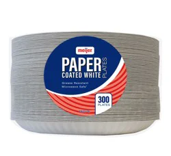 Meijer Basics Coated White Paper Plates 9''