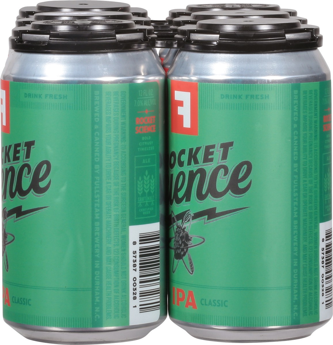 slide 2 of 9, Fullsteam Brewery American Classic IPA Rocket Science Beer 6 - 12 fl oz Cans, 6 ct