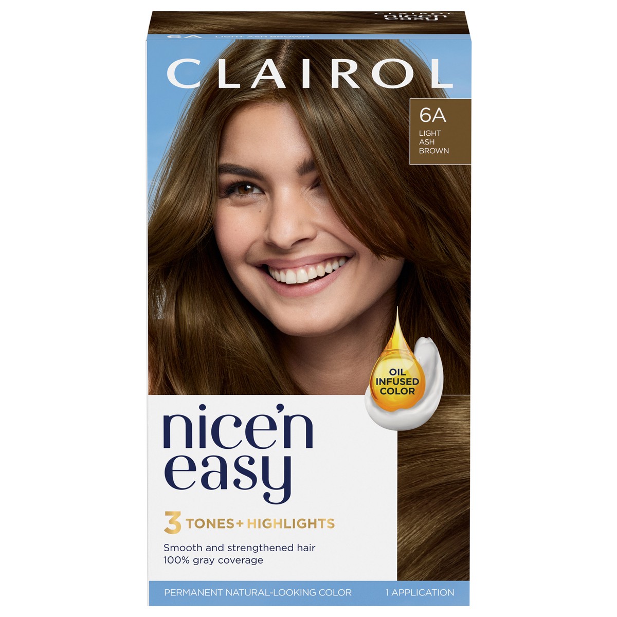 slide 1 of 7, Nice''n Easy Clairol Nice 'N Easy 6A Light Ash Brown, 1 ct