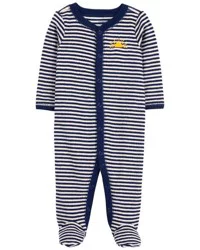 Carter's Carters Baby Striped Snap-Up Terry Sleep & Play Pajamas Navy 3M