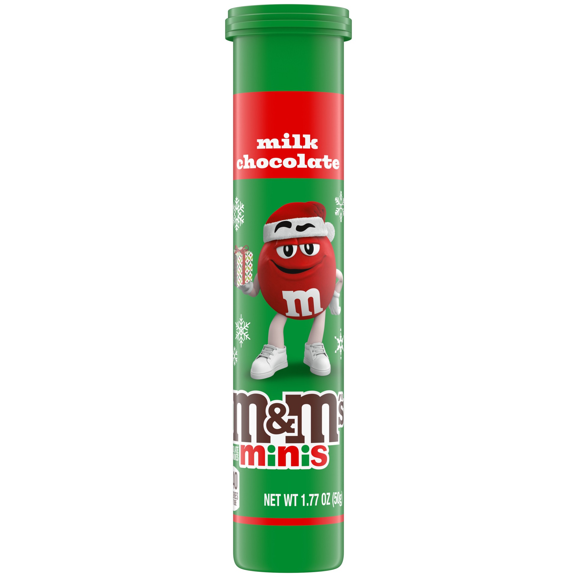 slide 1 of 12, M&M's Holiday Minis Milk Chocolate Christmas Candy Mega Tube, 1.77oz, 1.77 oz