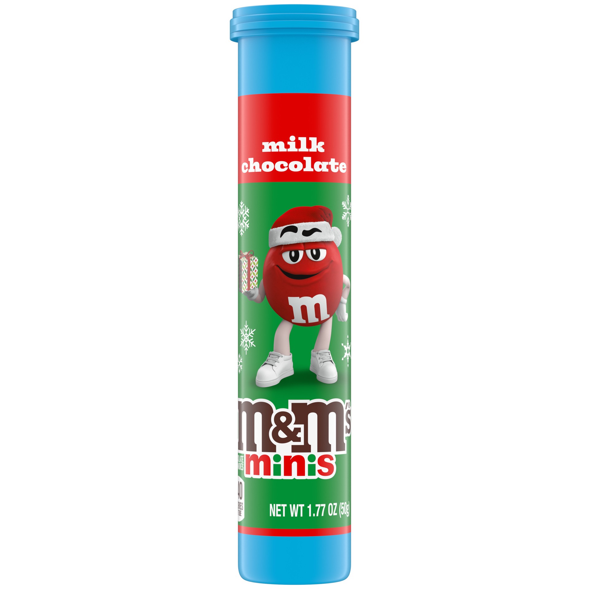 slide 1 of 12, M&M's Holiday Minis Milk Chocolate Christmas Candy Mega Tube, 1.77oz, 1.77 oz