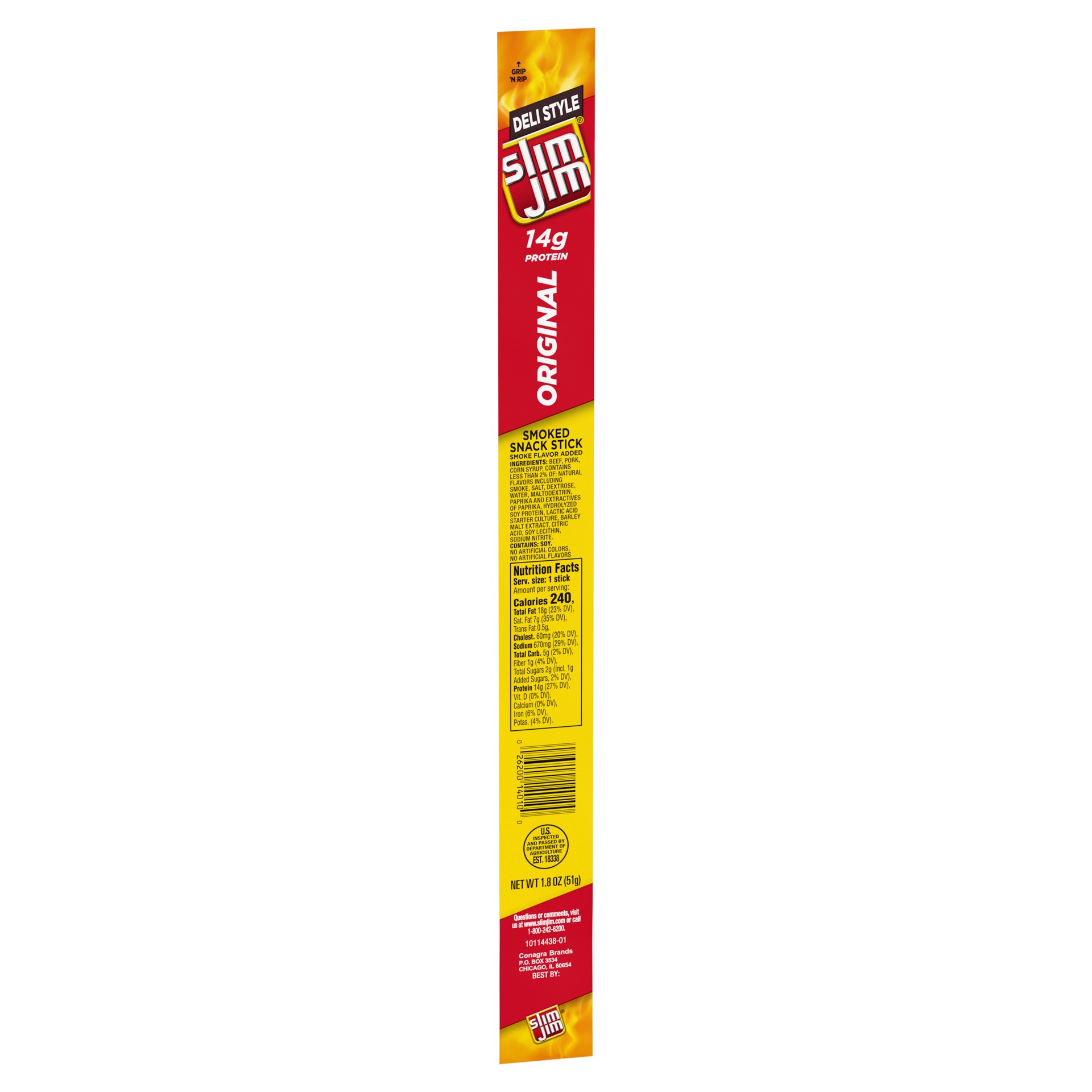 slide 3 of 5, Slim Jim Deli Style Smoked Original Snack Stick 1.8 oz, 1.8 oz