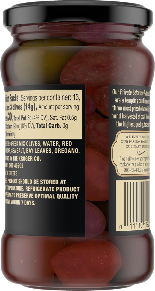 slide 4 of 4, Private Selection Greek Olive Mix Whole, 10.2 oz