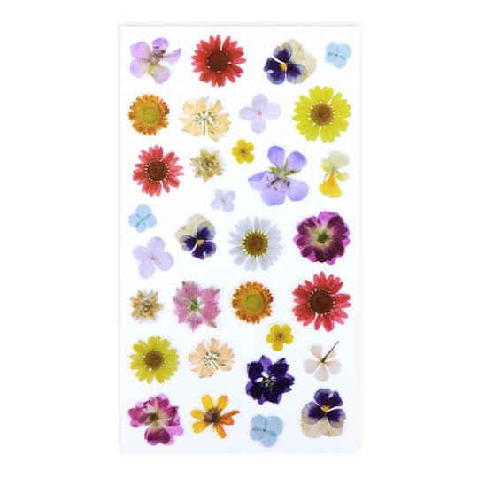 slide 1 of 4, Dried Flower Stickers By Recollections, 3.875 in x 7 in
