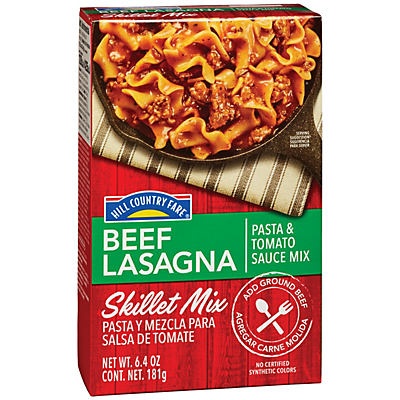 slide 1 of 1, Hill Country Fare Beef Lasagna Dinner Mix, 6.4 oz