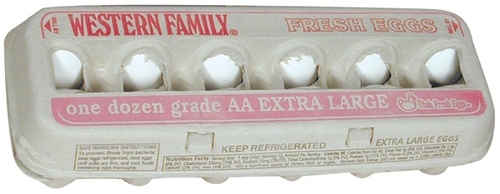 slide 1 of 1, Western Family Extra Large Eggs, 12 ct