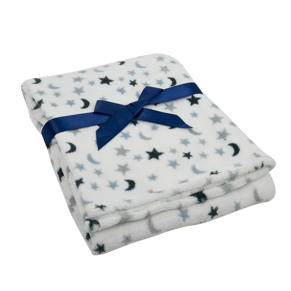 slide 2 of 4, Cutie Pie Moon & Stars Plush Baby Blanket, 1 ct