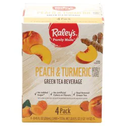 Raley`s Purely Made Peach & Turmeric Green Tea 4-8.45 Oz