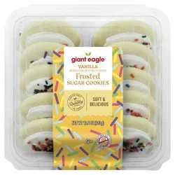 Giant Eagle Frosted Sugar Cookies, Vanilla, 10 Count