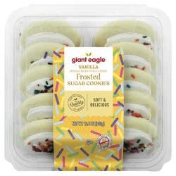 Giant Eagle Frosted Sugar Cookies, Vanilla, 10 Count