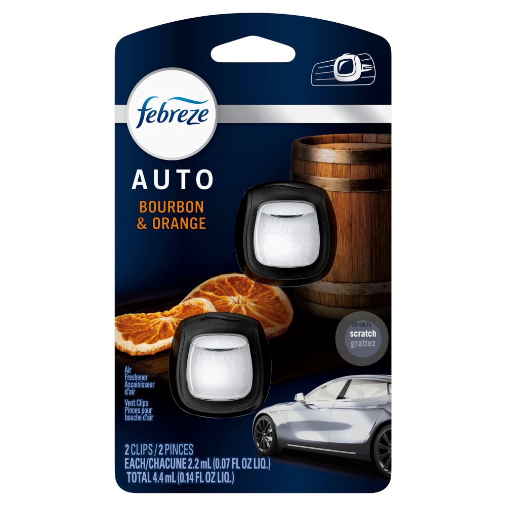 slide 1 of 1, Febreze Bourbon Orange Car Freshener, 2 ct