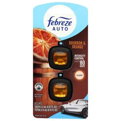 Febreze Auto Vent Clips Bourbon & Orange Air Freshener 2 - 0.07 fl oz Each