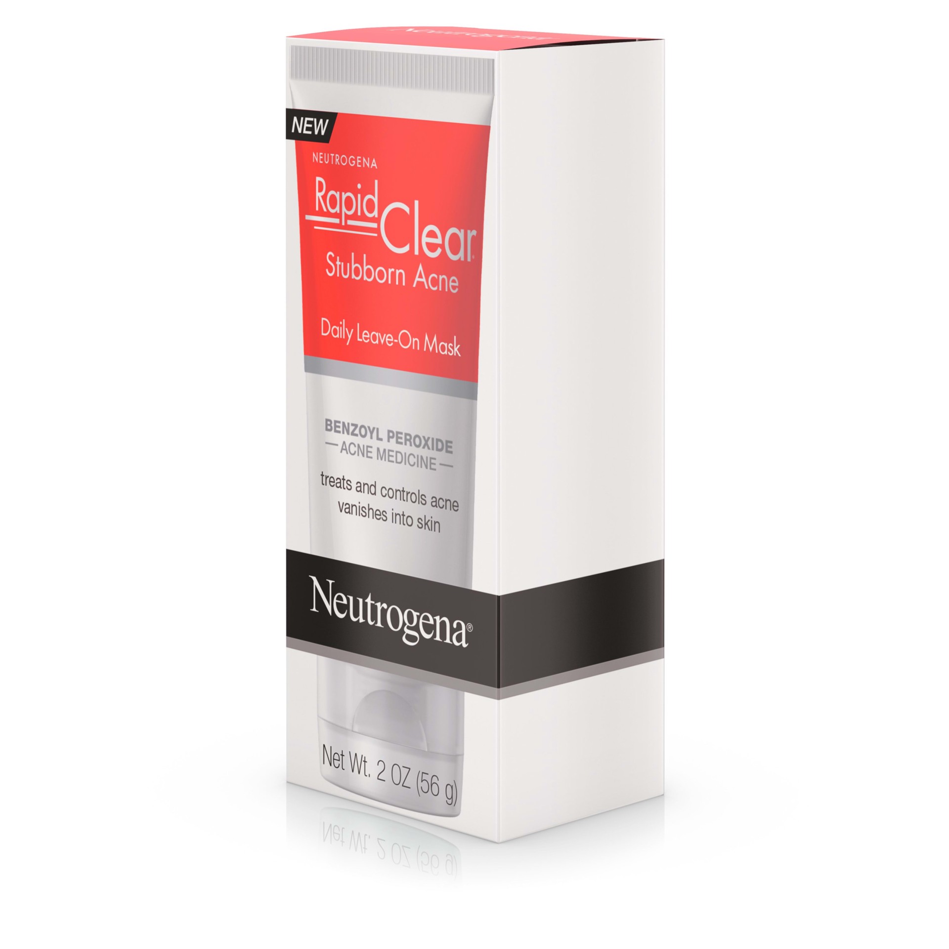 slide 2 of 5, Neutrogena Rapid Clear Stubborn Acne Daily Leave-on Face Mask with Benzoyl Peroxide Acne Medicine to Clear Breakouts, 2 oz, 2 oz