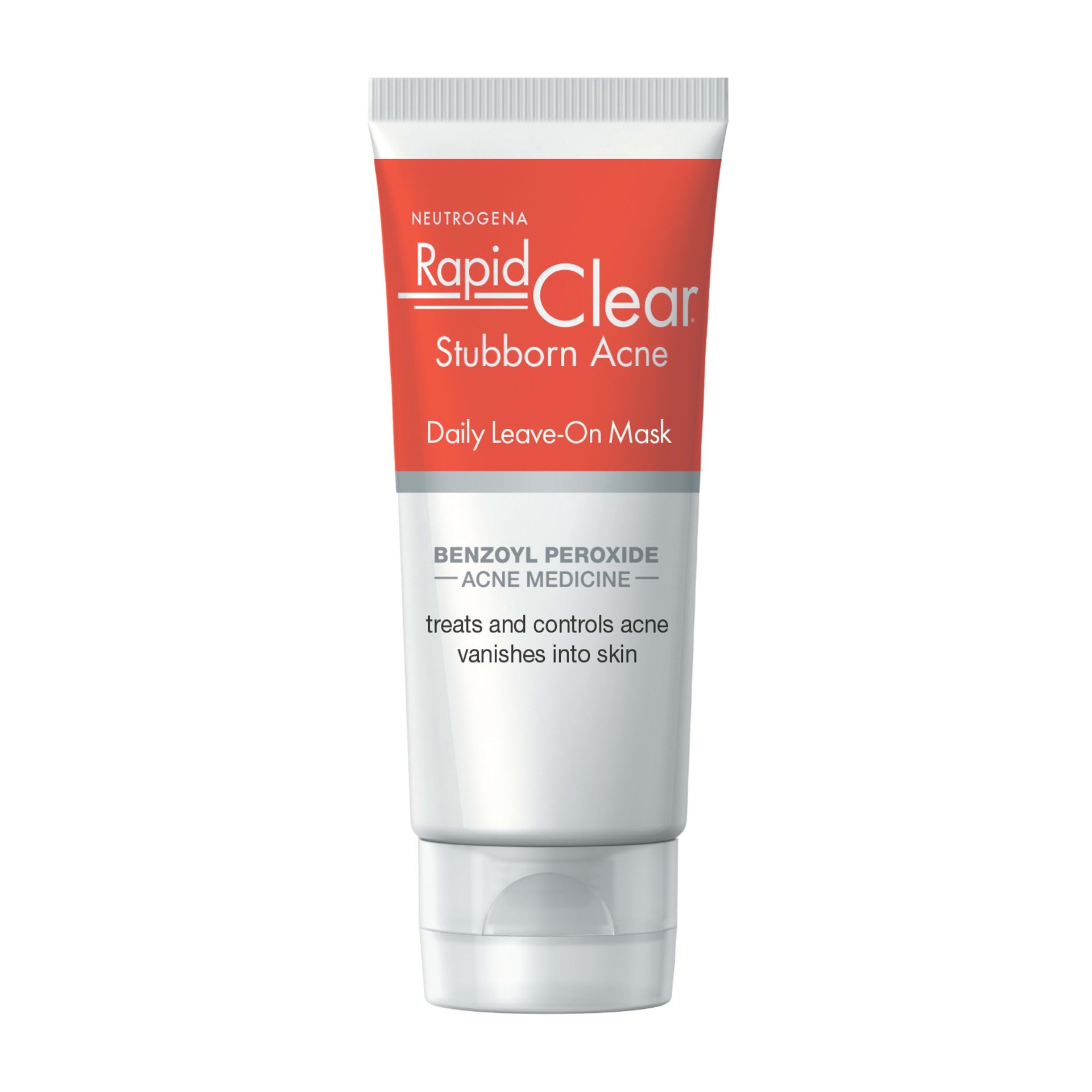 slide 4 of 5, Neutrogena Rapid Clear Stubborn Acne Daily Leave-on Face Mask with Benzoyl Peroxide Acne Medicine to Clear Breakouts, 2 oz, 2 oz