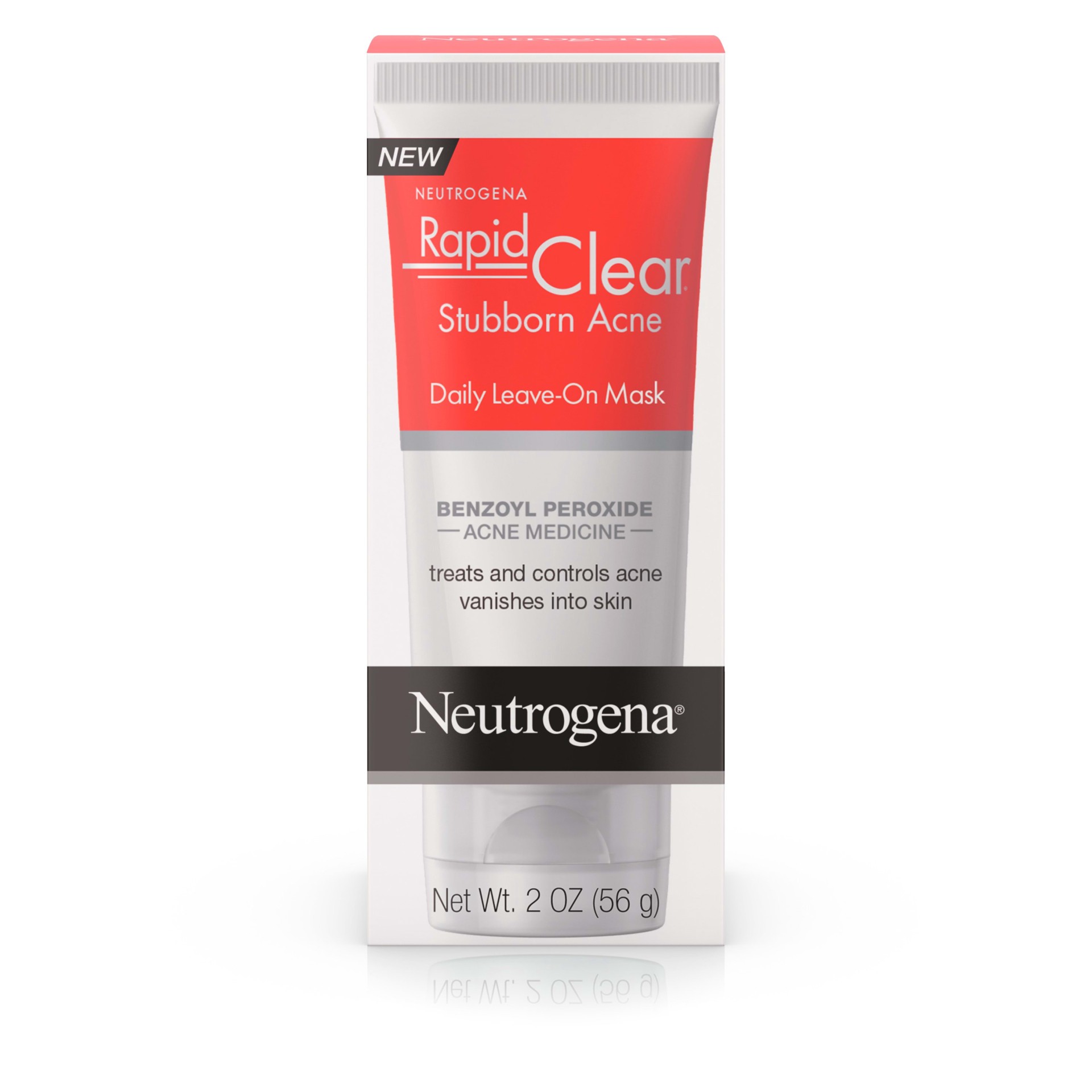 slide 5 of 5, Neutrogena Rapid Clear Stubborn Acne Daily Leave-on Face Mask with Benzoyl Peroxide Acne Medicine to Clear Breakouts, 2 oz, 2 oz