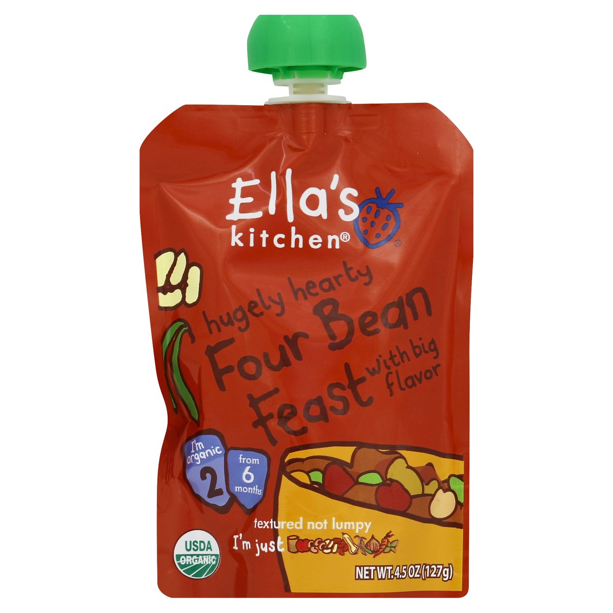 slide 3 of 8, Ella's Kitchen Four Bean Feast 4.5 oz, 4.5 oz