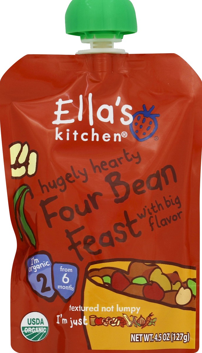 slide 1 of 8, Ella's Kitchen Four Bean Feast 4.5 oz, 4.5 oz