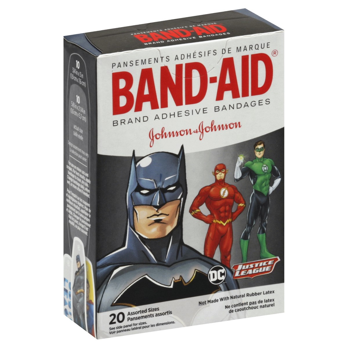 slide 2 of 5, BAND-AID Brand Adhesive Bandages, DC Comics Justice League, Assorted Sizes, 20 Count, 20 ct