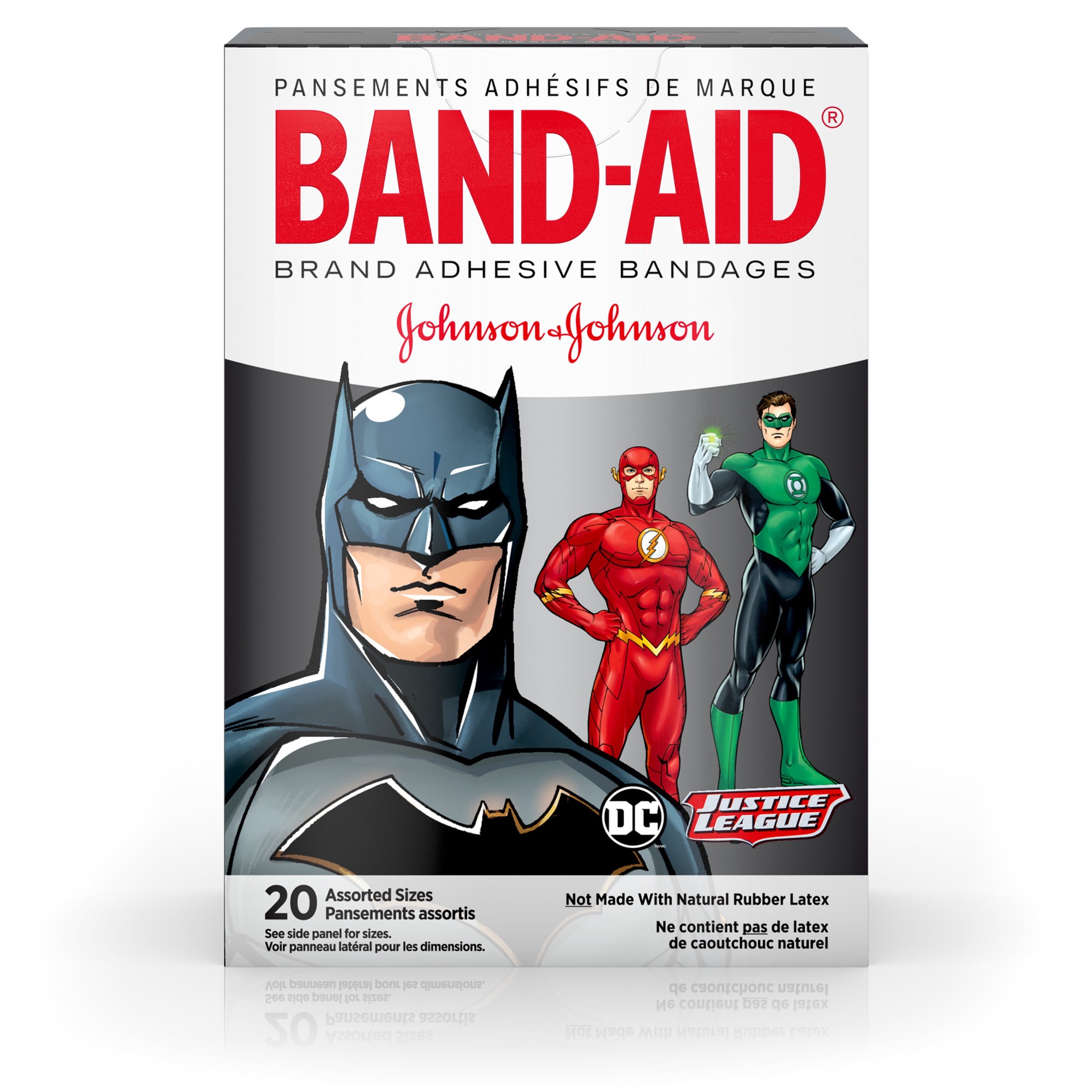 slide 1 of 5, BAND-AID Brand Adhesive Bandages, DC Comics Justice League, Assorted Sizes, 20 Count, 20 ct