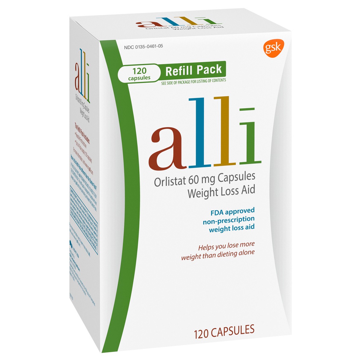 slide 9 of 9, alli Diet Weight Loss Supplement Pills, Orlistat 60mg Capsules, 120 Count, 120 ct