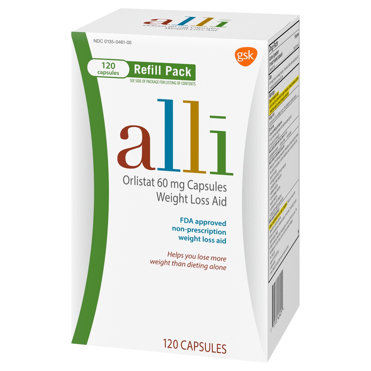 slide 3 of 9, alli Diet Weight Loss Supplement Pills, Orlistat 60mg Capsules, 120 Count, 120 ct