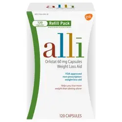 alli Diet Weight Loss Supplement Pills, Orlistat 60mg Capsules, 120 count
