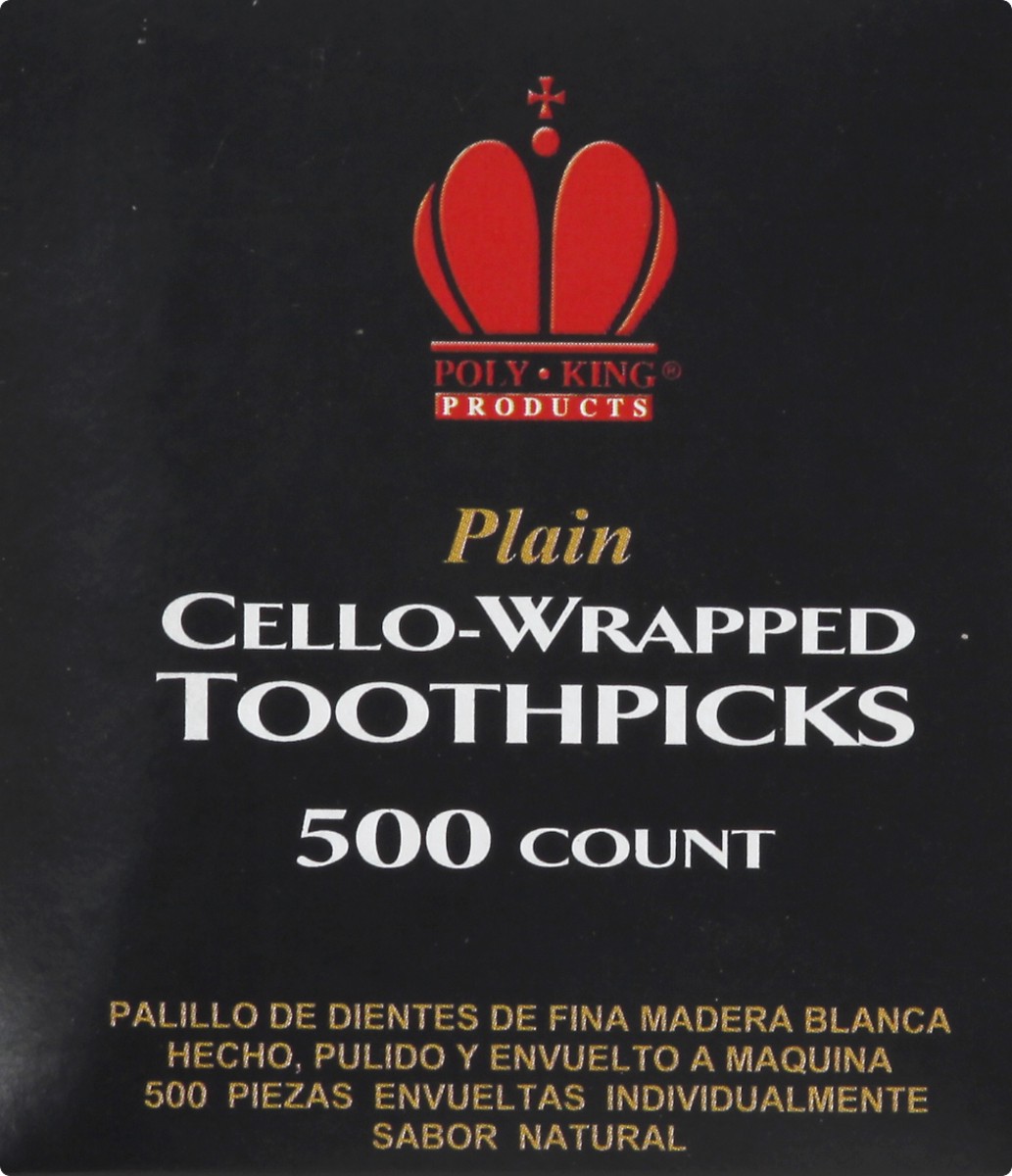 slide 7 of 8, Poly King Plain Cello-Wrapped Toothpicks 500 ea, 500 ct