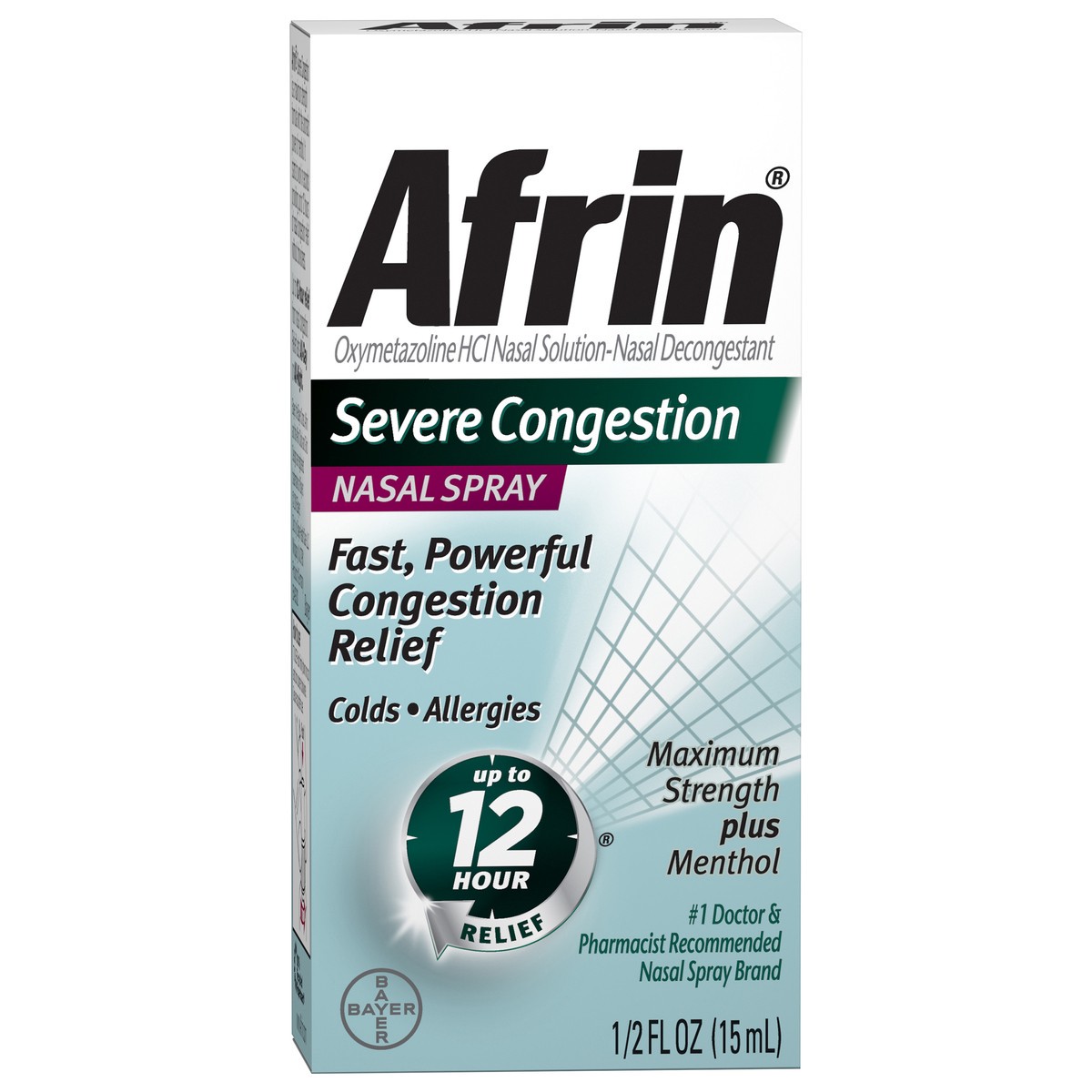 slide 3 of 10, Afrin Severe Congestion With Menthol, 0.5 oz