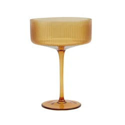 Ridge Coupe Glass, Amber, 13.5 Oz.