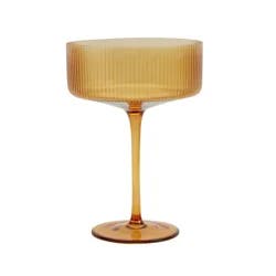 Ridge Coupe Glass, Amber, 13.5 Oz.