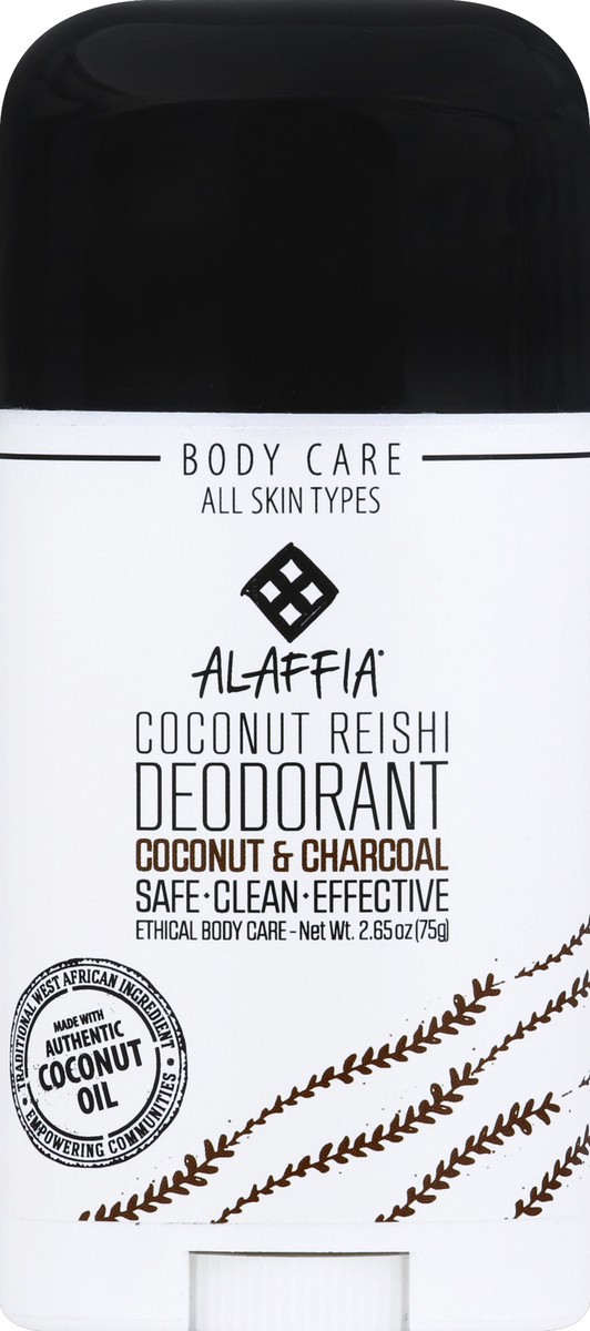 slide 5 of 7, Alaffia Coconut & Charcoal Coconut Reishi Deodorant, 2.65 oz