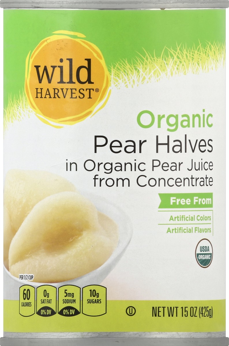 slide 3 of 9, Wild Harvest Organic Pear Halves In Juice, 15 oz