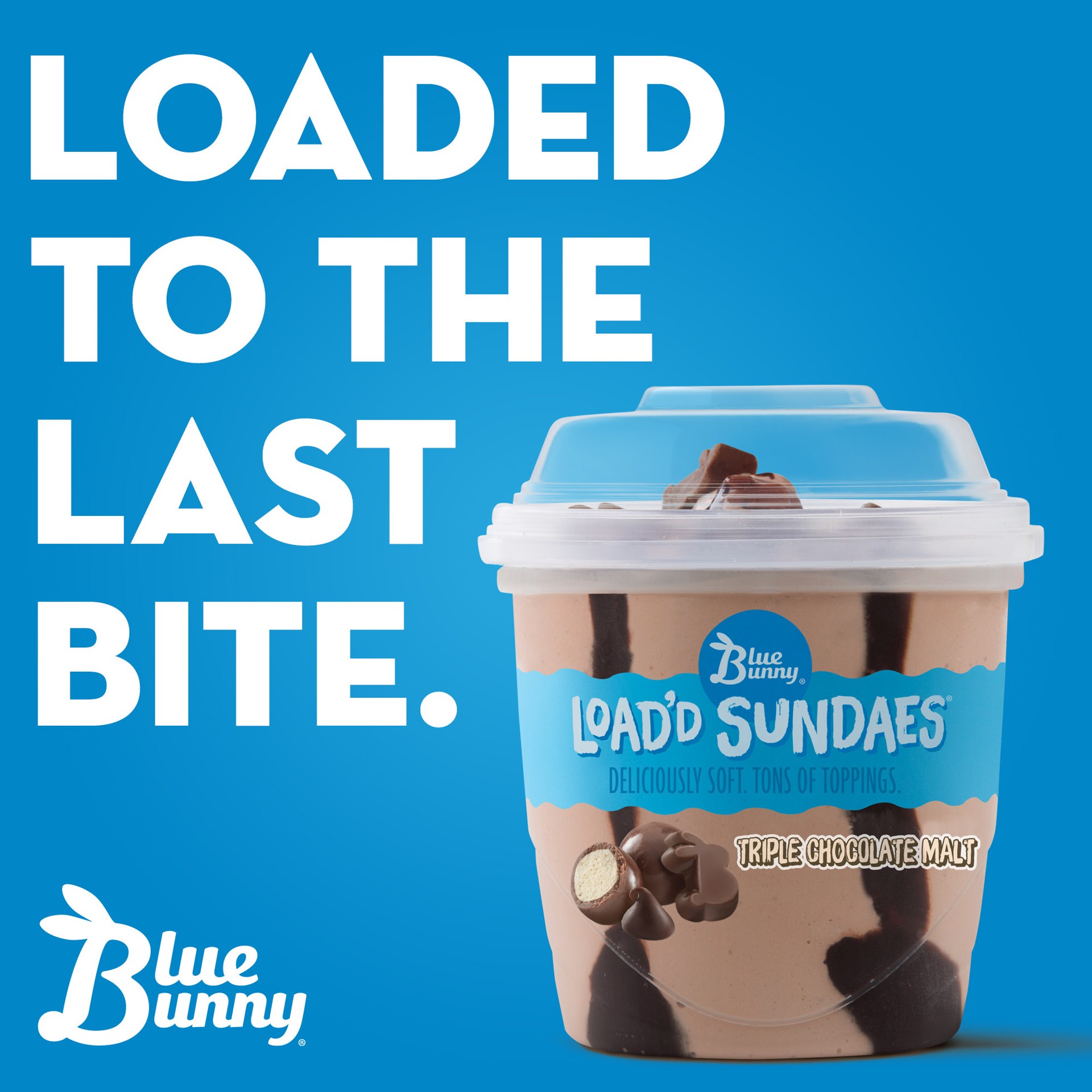 slide 3 of 4, Blue Bunny Triple Chocolate Malt Load'd Sundae, 8.50 fl oz