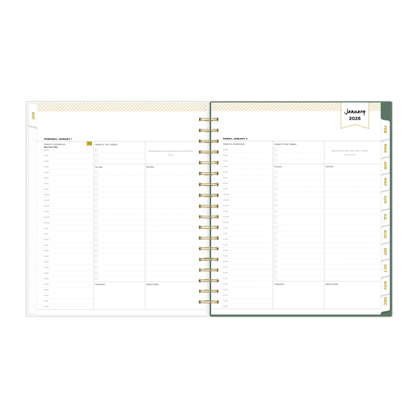 slide 10 of 10, Blue Sky 2026 Blue Sky Day Designer Weekly/Monthly Planner, 8"" x 10"", Black, January To December, 155623, 1 ct