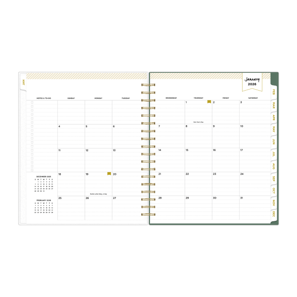 slide 3 of 10, Blue Sky 2026 Blue Sky Day Designer Weekly/Monthly Planner, 8"" x 10"", Black, January To December, 155623, 1 ct