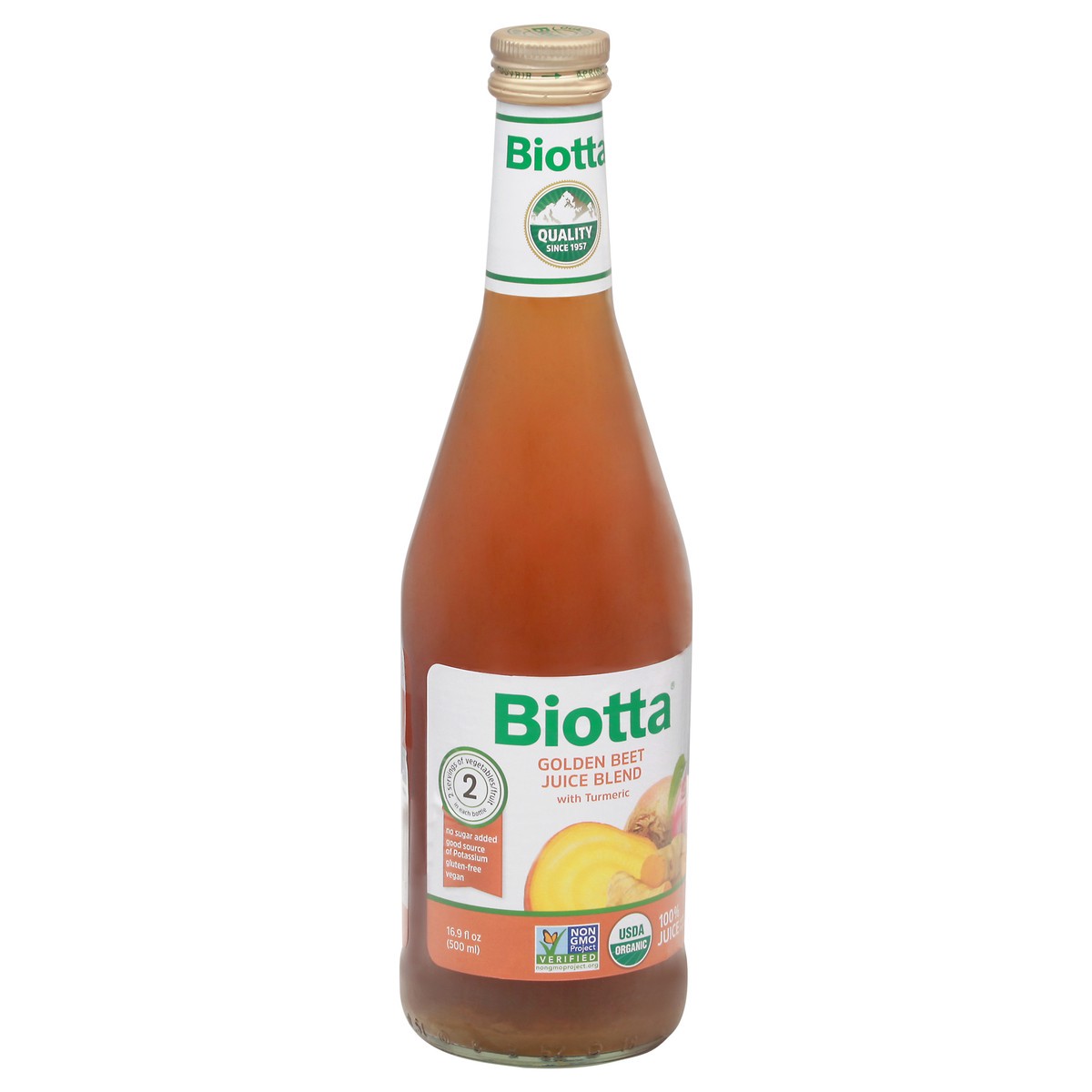 slide 2 of 9, Biotta Golden Beet Juice Blend with Turmeric 16.9 fl oz Bottle, 16.9 fl oz