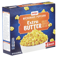 slide 16 of 29, Meijer Extra Butter Microwave Popcorn, 6 ct, 14.4 oz