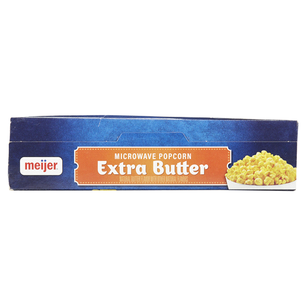 slide 9 of 29, Meijer Extra Butter Microwave Popcorn, 6 ct, 14.4 oz