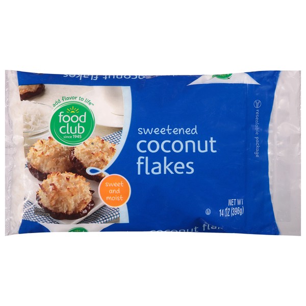 slide 1 of 2, Food Club Sweetened Coconut Flakes, 14 oz