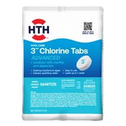 HTH Pool Care 3" Chlorine Tabs Advanced, Sanitizer & Algaecide, Kills Algae and Bacteria