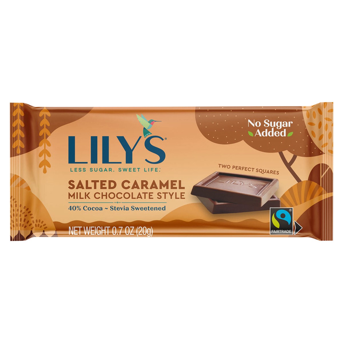 slide 1 of 3, Lily's Sweets Salted Caramel Milk Chocolate Style Bar, 0.7 oz