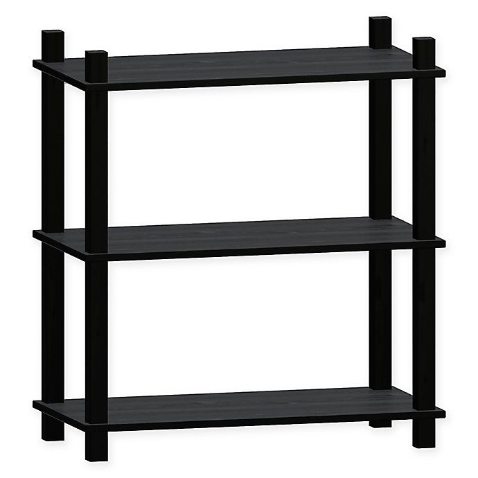 slide 1 of 6, Linon Home Movein 3-Shelf Etagere Bookcase - Black, 1 ct