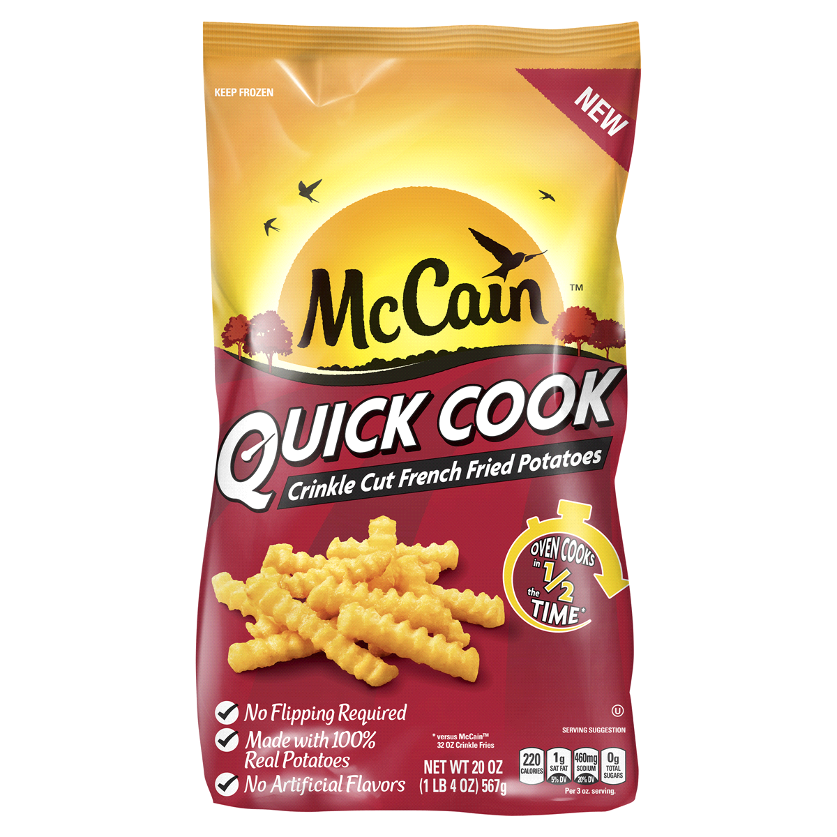 slide 1 of 5, McCain Quick Cook Crinkle Fries, 20 oz (Frozen Potatoes), 20 oz