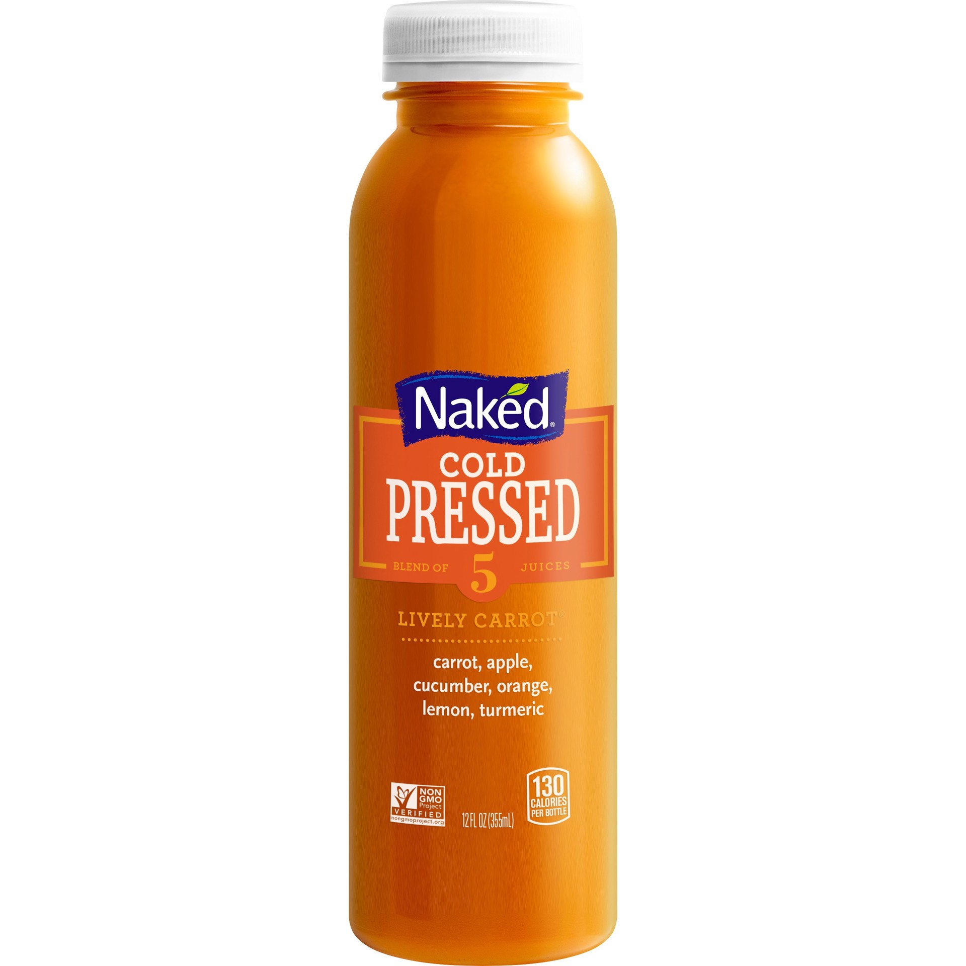 slide 1 of 4, Naked Cold Pressed 100% Juice Lively Carrot 12 Fl Oz, 12 fl oz